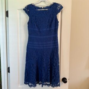 Elegant Blue Lace Dress